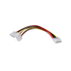 Molex 4 pin Male to 2 x Molex 4 pin Female Splitter, 8"