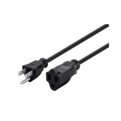 Power Cord, 18AWG, 3-Prong, Black, 10ft