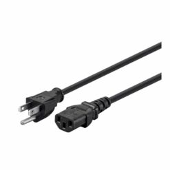 PC Power Cord, 18AWG, 3-Prong, Black, 15ft