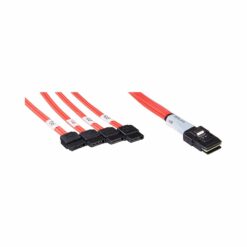 Mini-SAS (SFF-8087) to 4 x SATA Breakout Cable, 0.6m