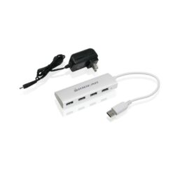 IOGEAR 4-Port USB 3.0 Powered Hub with Aluminum Chassis, GUH304P