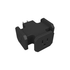 Grounded 3-Outlet Heavy Duty Triangle Power Adapter, Black