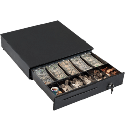 Volcora 16'' Cash Register Drawer w/ 5 Bill 7 Coin Cash Tray, Auto-open, Black
