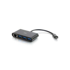 C2G USB 3.0 Type-C to Type-A, 3-Port Hub w/Gigabit Ethernet Adapter