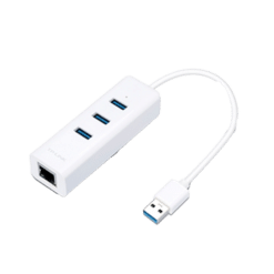 USB-A 3.0 to Gigabit Ethernet Adapter with 3-port USB-A Hub